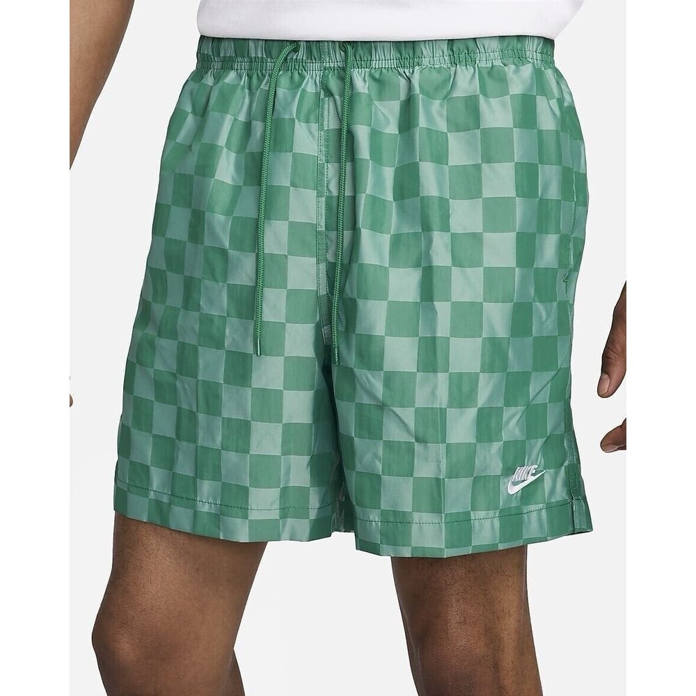 Rare Nike Club Checkered Flow Shorts Nylon Woven Green Size Small